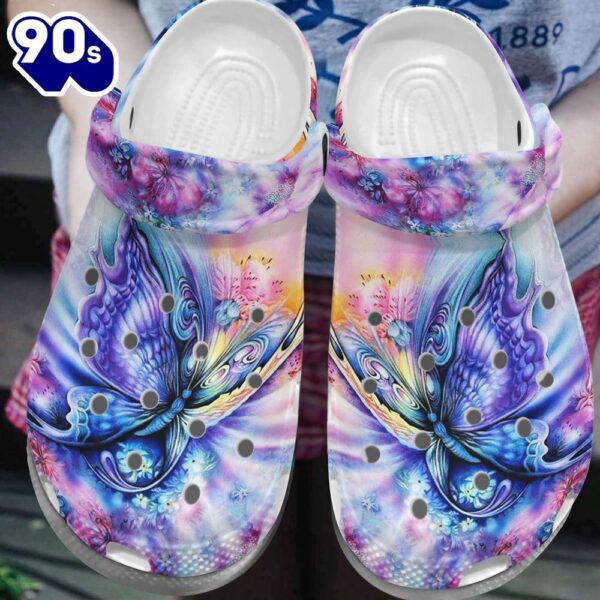 Luxury Butterfly Magical Flower Clog Personalize Name