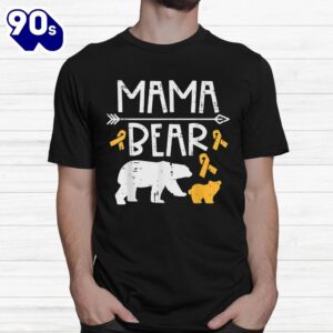 Mama Bear Childhood Cancer Ribbon Awareness Shirt 1
