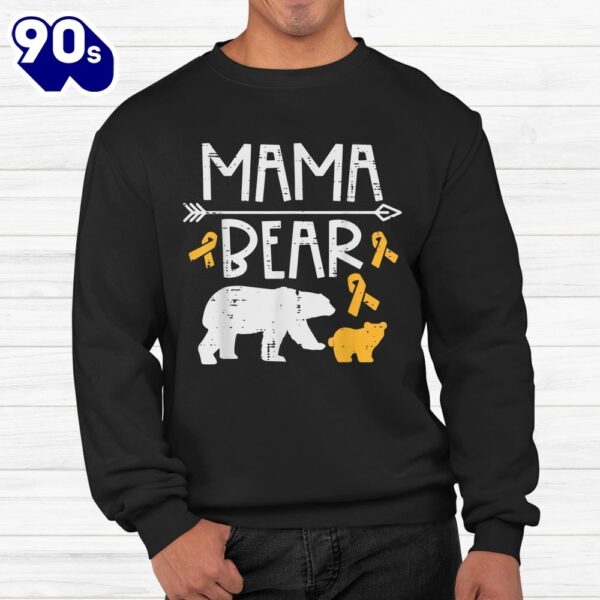 Mama Bear Childhood Cancer Ribbon Awareness Shirt