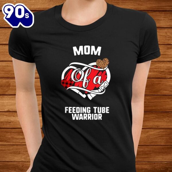 Mom Feeding Tube Awareness Leopard Buffalo Plaid Family Shirt