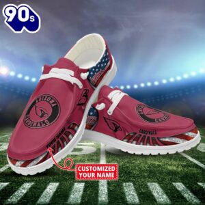 NFL Arizona Cardinals Canvas Loafer Shoes Custom Name New