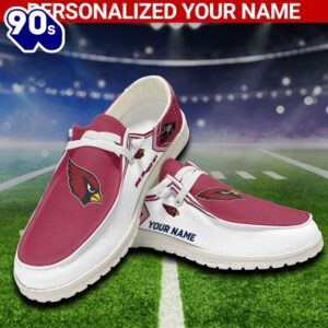 NFL Arizona Cardinals Canvas Loafer Shoes Personalized Your Name, Sport Team Shoes