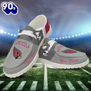 NFL Arizona Cardinals Football Team Canvas Loafer Shoes Personalized Your Name
