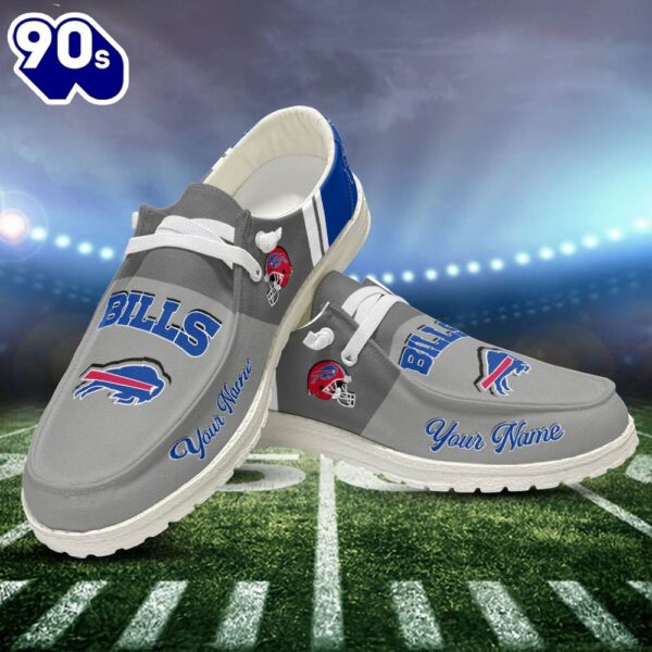 NFL Buffalo Bills Football Team Canvas Loafer Shoes Personalized Your Name