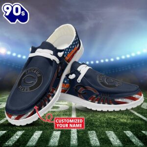 NFL Chicago Bears Canvas Loafer Shoes Custom Name New