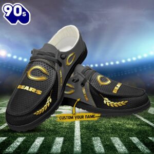 NFL Chicago Bears Canvas Loafer Shoes Custom Your Name Sport Shoes For Fan