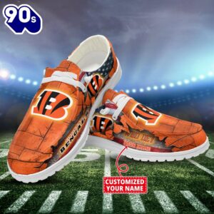 NFL Cincinnati Bengals Canvas Loafer Shoes Custom Name New Arrival