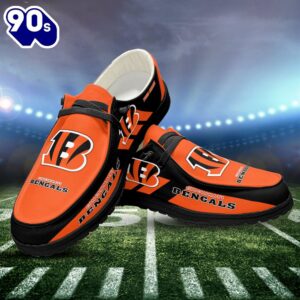 NFL Cincinnati Bengals Canvas Loafer Shoes Custom Your Name