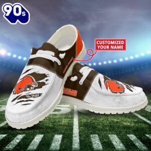 NFL Cleveland Browns Canvas Loafer Shoes Custom