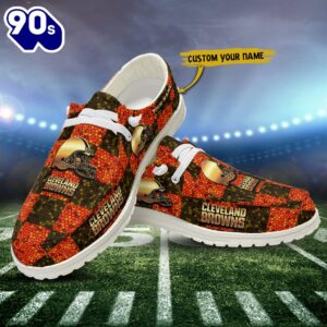 NFL Cleveland Browns Canvas Loafer Shoes Custom Name