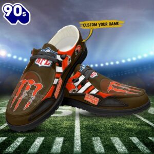 NFL Cleveland Browns Canvas Loafer Shoes Custom Your Name Sport Team For Fan