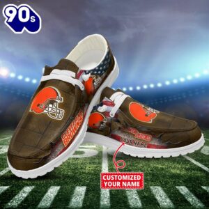 NFL Cleveland Browns Canvas Loafer ShoesCustom Name New Arrivals