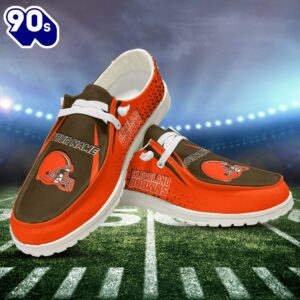 NFL Cleveland Browns Sport Canvas Loafer Shoes Personalized Your Name