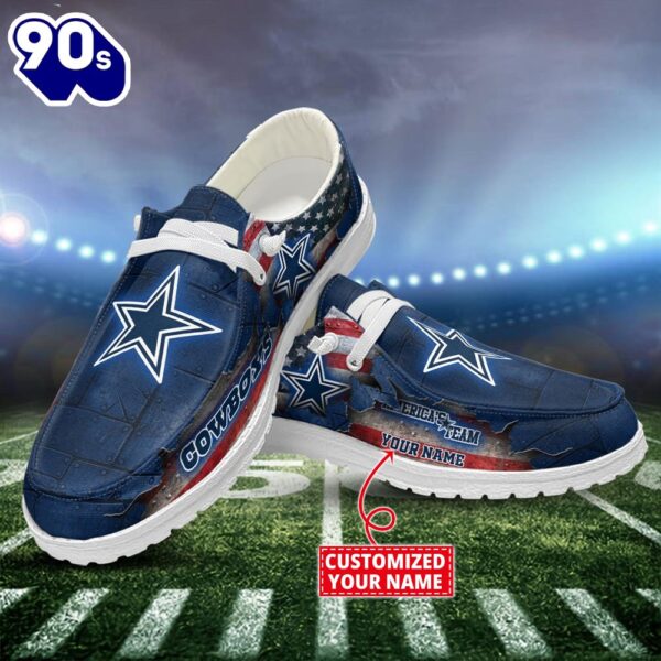 NFL Dallas Cowboys Canvas Loafer Shoes Custom Name New Arrival