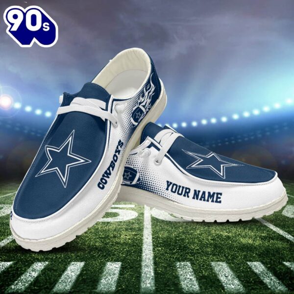 NFL Dallas Cowboys Canvas Loafer Shoes Personalized Your Name