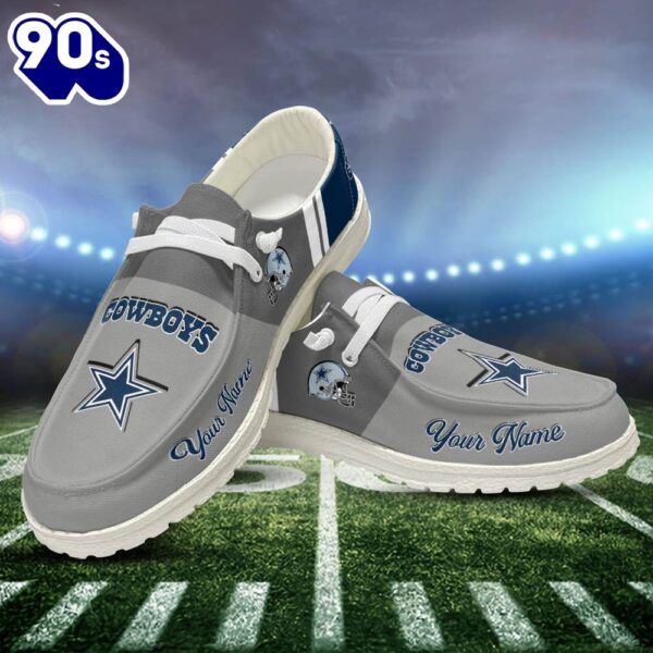 NFL Dallas Cowboys Football Team Canvas Loafer Shoes Personalized Your Name