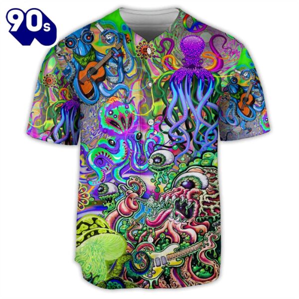 Octopus Hippie Colorful Art Baseball Jersey Shirt