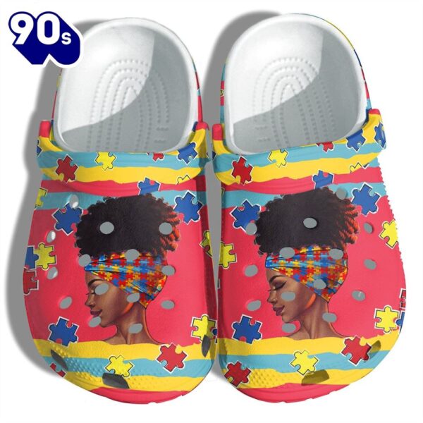 Peace Black Women Autism Awareness Shoes Gifts For Women Girls Personalized Clogs