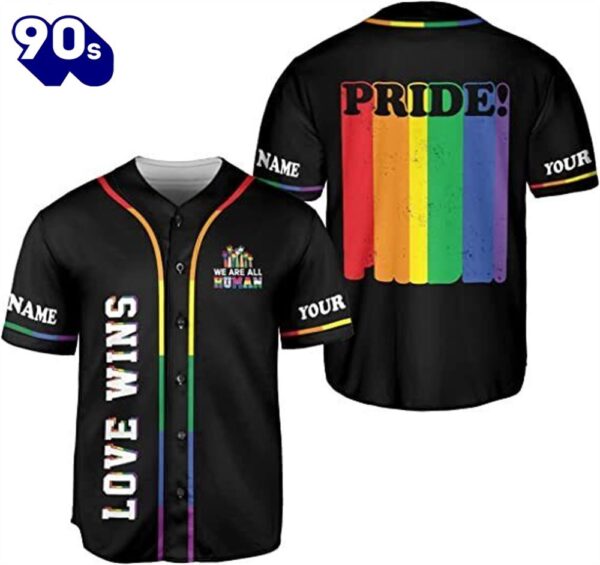 Personalized Lgbt Pride Baseball Jersey, Lgbt Flag Rainbow Baseball Jersey Lgbt