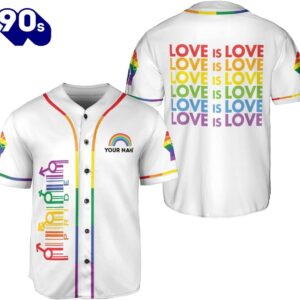 Personalized Lgbt Pride Baseball Jersey Pride Hand Lgbt Flag Jersey Rainbow Les Gay Shirts