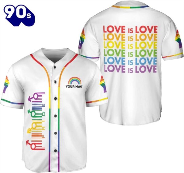 Personalized Lgbt Pride Baseball Jersey Pride Hand Lgbt Flag Jersey Rainbow Les Gay Shirts