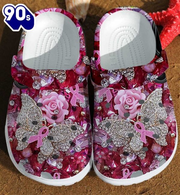 Pink Breast Cancer Awareness Butterfly Shoes For Men Women Ht Personalized Clogs