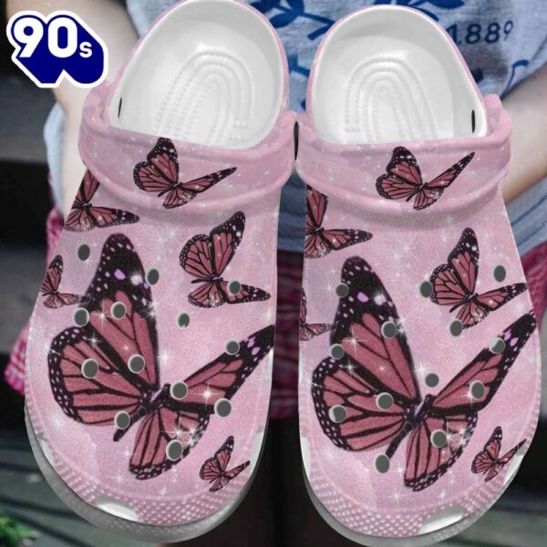 Pink Butterfly Bling Cutie Butterfly Clog Personalize Name