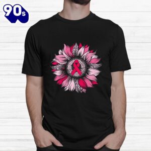 Pink Ribbon Breast Cancer Awareness Sunflower Shirt 1