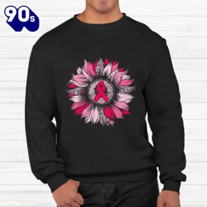 Pink Ribbon Breast Cancer Awareness Sunflower Shirt 2