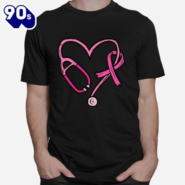 Pink Stethoscope Nurse Medical Breast Cancer Awareness Shirt