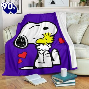 Purple Snoopy And Woodstock Fleece…