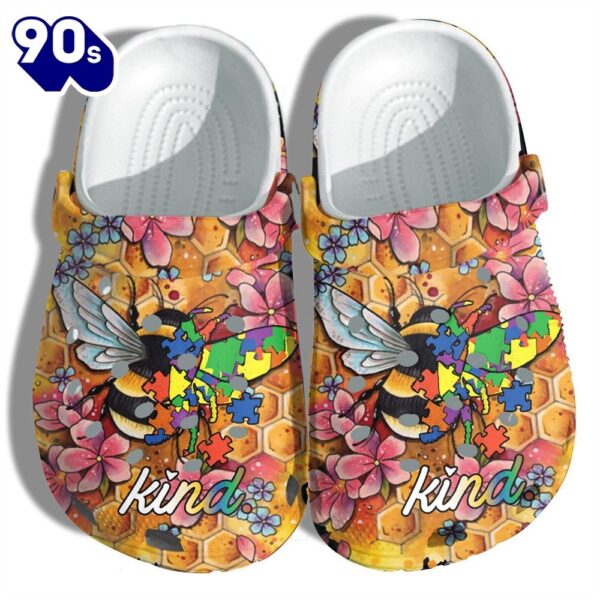 Puzzle Bee Kind Autism Awareness Shoes Gifts For Birthday Christmas Personalized Clogs