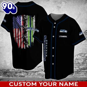 Seattle Seahawks NFL Custom Name Baseball Jersey Shirt