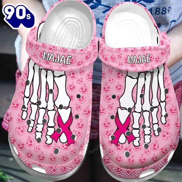 Skeleton Breast Cancer Awareness Shoes #Dh Personalized Clogs