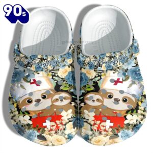 Sloth Nurse Mom Flower Shoes…
