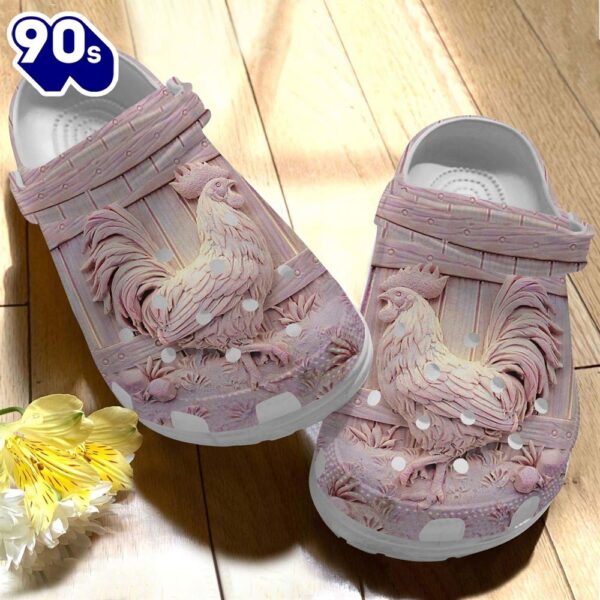 Small Pink Chicken Mother Day Chickens Clog Personalize Name
