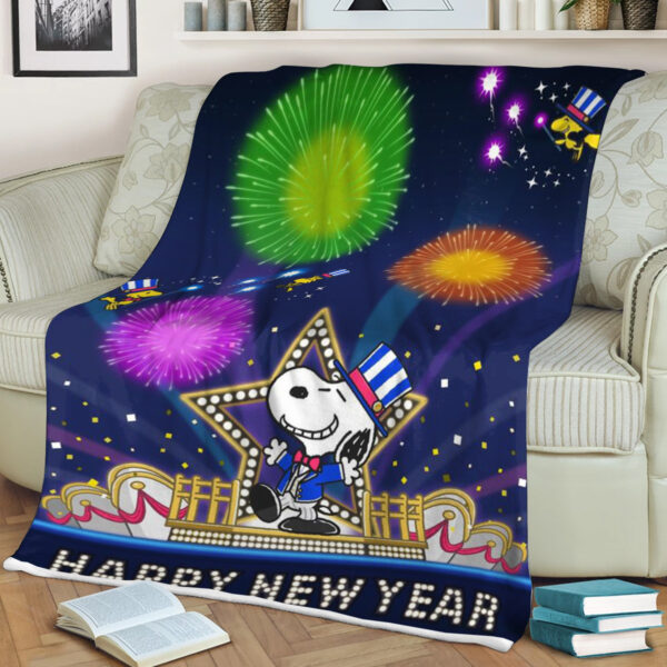 Snoopy Fan Gift, Snoopy Happy New Year Gift, Snoopy And Woodstock Comfy Sofa Throw Blanket Gift Mother Day Gift