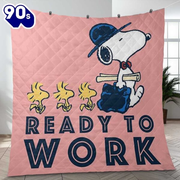 Snoopy Ready To Work Peanuts Cartoon Gifts Lover Blanket,Snoopy Peanuts Blanket Mother Day Gift