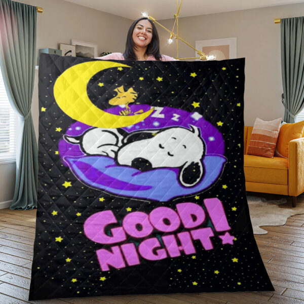 Snoopy The Peanuts Fan Gift, Happy Valentine’s Day Gift, Snoopy And Woodstock Good Night Blanket Mother Day Gift