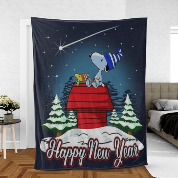 Snoopy The Peanuts Fan Gift, Snoopy And Woodstock Happy New Year Gift, Snoopy And Woodstock Comfy Sofa Throw Blanket Gift Mother Day Gift