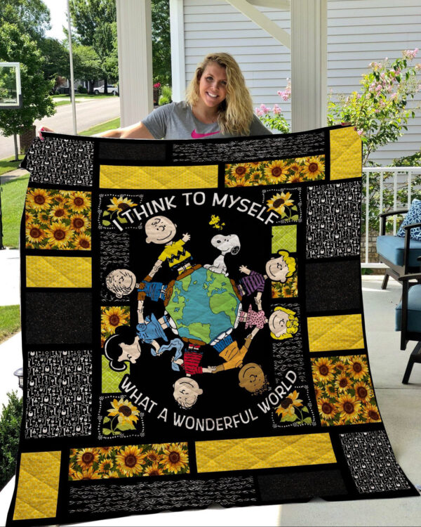 Snoopy The Peanuts, Snoopy And Friends Sunshine I Think To Myself What A Wonderful World Blanket Mother Day Gift