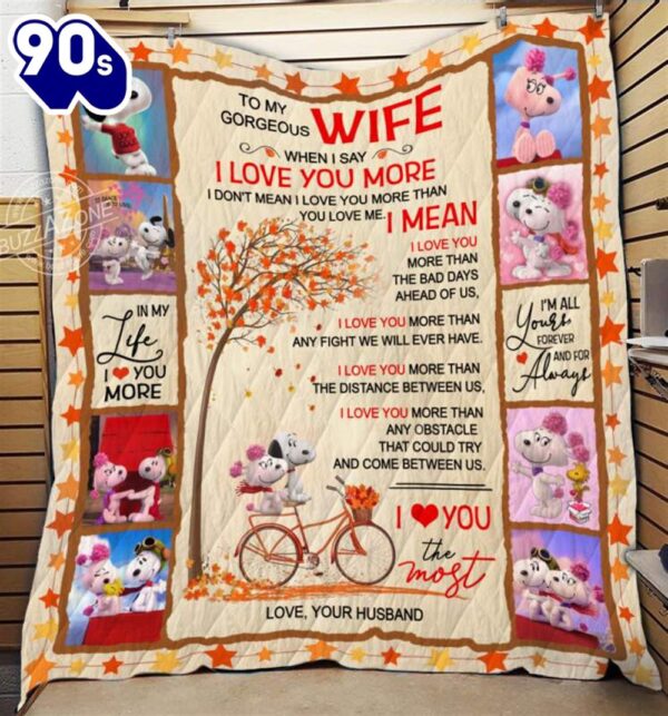 Snoopy Wife Love You Most The Peanuts Cartoon 1k92 Gift Lover Blanket Mother Day Gift