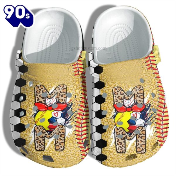 Soccor Mom Twinkle Leopar Style Football Mom Leopard Mother Clog Personalize Name