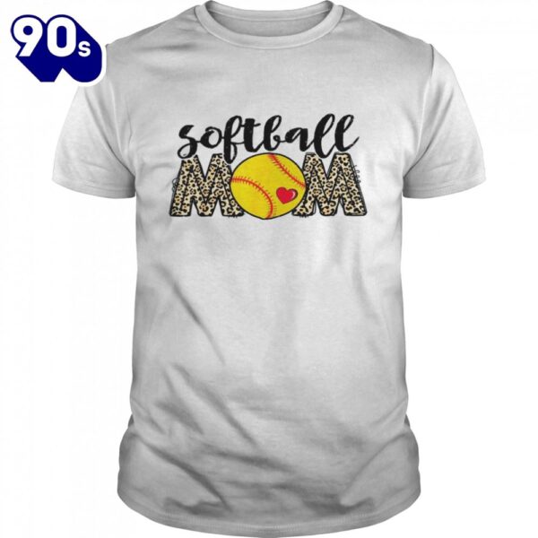 Softball Mom Leopard Baseball Sportss Mother’s Day Shirt