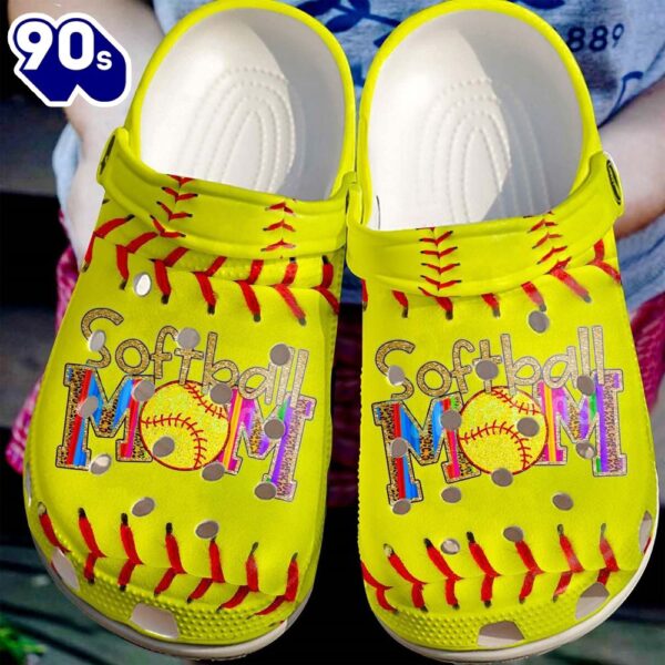 Softball Personalized Clog, Custom Name, Text Mom Leopard, Fashion Style Print