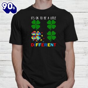 St Patricks Day Puzzle Shamrock Autism Awareness Support Shirt 1