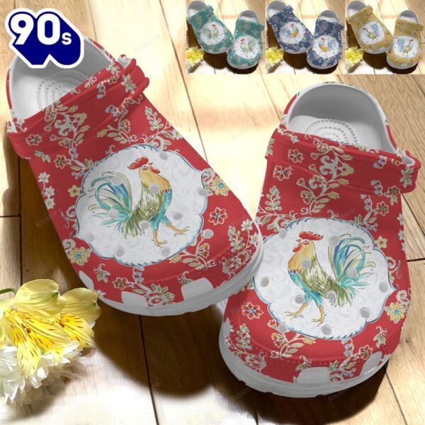 Strong Rooster Mother Day Chicken Flower Clog Personalize Name