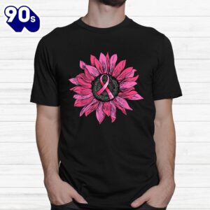 Sunflower Pink Breast Cancer Awareness Women Warrior Shirt 1