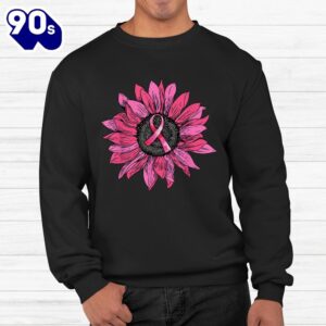 Sunflower Pink Breast Cancer Awareness Women Warrior Shirt 2