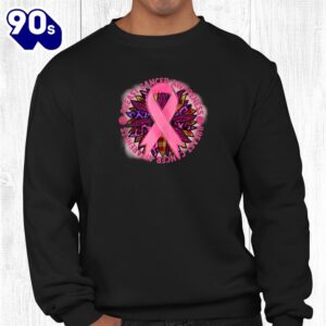 Sunflower Pink Ribbon Breast Cancer Awareness Warrior Shirt 2